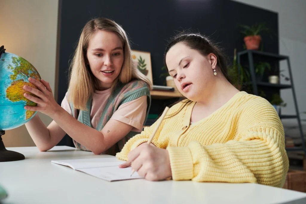 Teacher giving a one-to-one lesson to a student